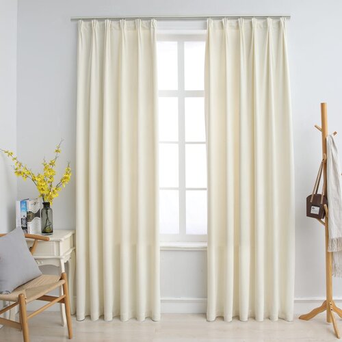 vidaXL Zavjese za zamračivanje 2 kom baršunaste krem 140 x 245 cm Cijene