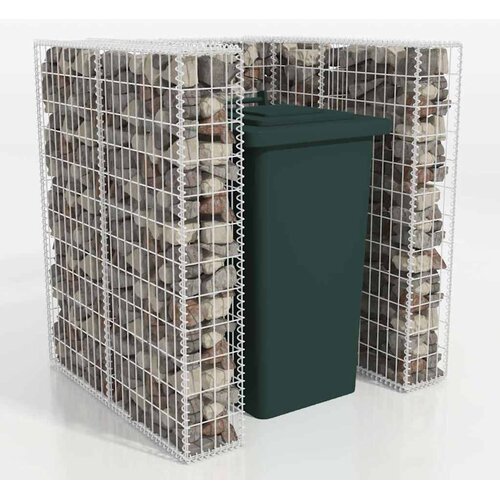  Gabionska ograda za kantu za otpad od čelika 110 x 100 x 120 cm Slike