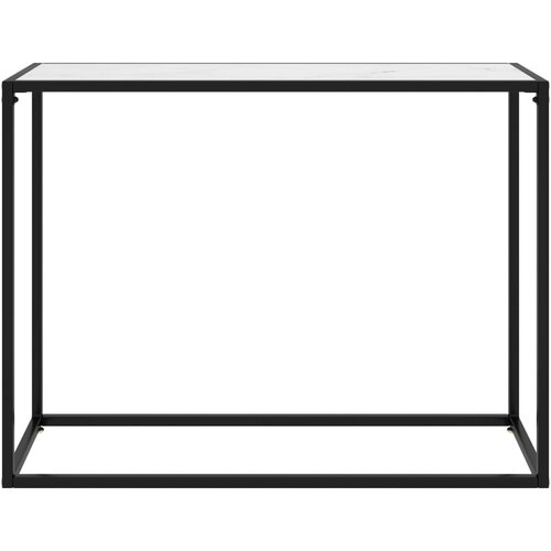 Maison Chic konzolna miza - miza ob steni bela 100x35x75 cm kaljeno steklo, (21786077) Slike