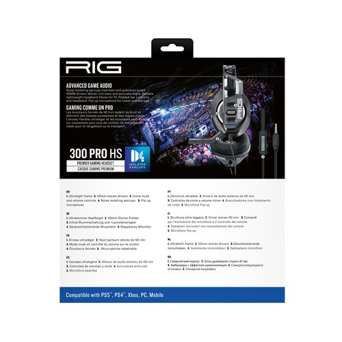 Nacon RIG 300 Pro HS Black Gejmerske slu&amp;scaron;alice Slike