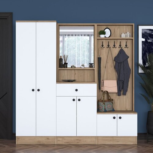 Hanah home čiviluk P6 - M3 - 2490 whitewalnut hall stand Cene