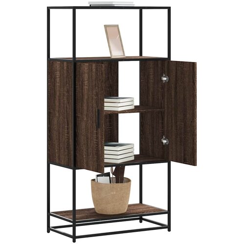 VidaXL Visoka ploča smeđi hrast 68x35x139 cm Konstruirano drvo i metal Slike