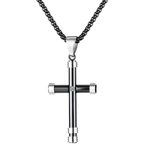 IZMAEL Ogrlica SC-22857 - Črna / Srebrna Cene