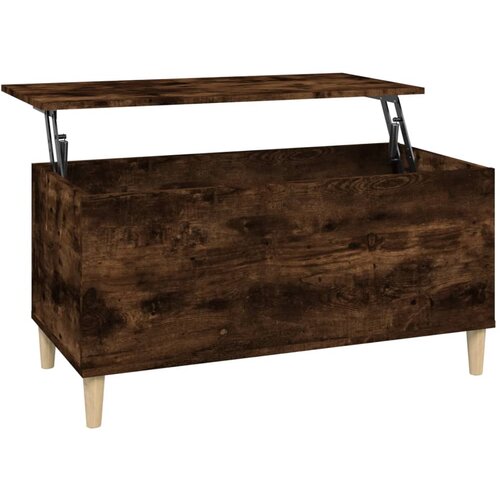VidaXL Klubska mizica dimljeni hrast 90x44,5x45 cm inženirski les, (20712360) Slike