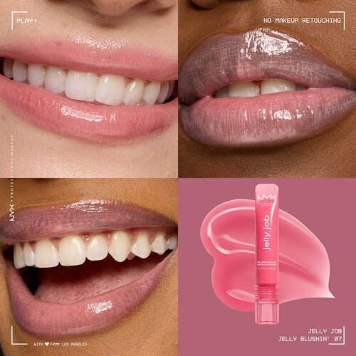 NYX Professional Makeup Jelly Job svetleči sijaj za ustnice z učinkom povečanja odtenek Jelly Blushin 7.5 ml Slike