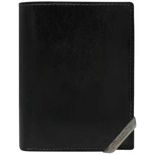 Fashionhunters Black and dark brown men's wallet with an accent