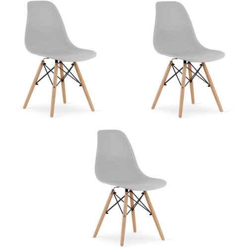 Brandless Stol OSAKA siv / naravne noge x 3, (22030494) Slike