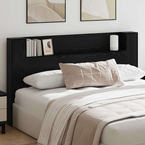  Krevetna ploča s LED-om Zidne Crni hrast 180 x 16 5 x 103 5 cm - Crni hrast 180 cm Cene