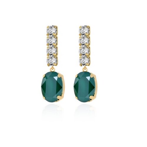Victoria Cruz miah gold royal green mindjuše sa swarovski zelenim kristalom ( a3616-77dt ) Cene