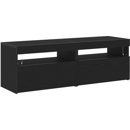 VidaXL TV omarice z LED lučmi 2 kosa Črna Oreh 60x35x40 cm Inženirski les Slike