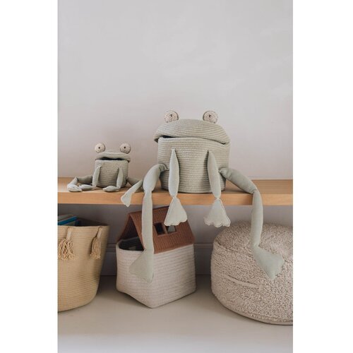Lorena Canals Zelena tekstilna otro&amp;scaron;ka &amp;scaron;katla za shranjevanje &amp;oslash; 15x15 cm Mini Fred the Frog &amp;ndash; Slike