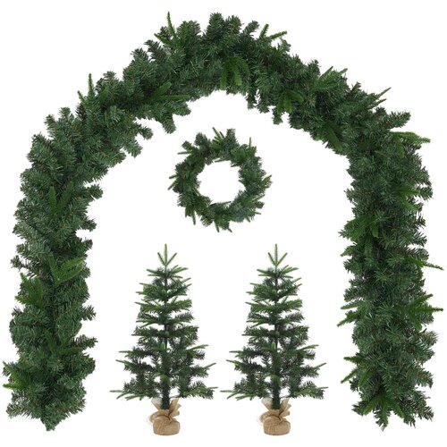  Set mini božićnih drvaca 45 cm PVC i PE Zelena Slike