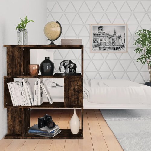 The Living Store Knjižna omara/pregrada dimljen hrast 80x24x96cm inženirski les - Knjižna Omara, (21436507) Cene