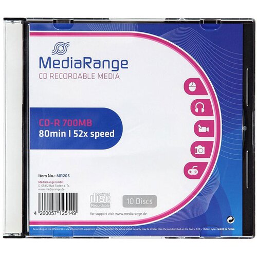 Mediarange CD-R medij 700 MB/80min 52x, v škatli, 10 kosov Cene