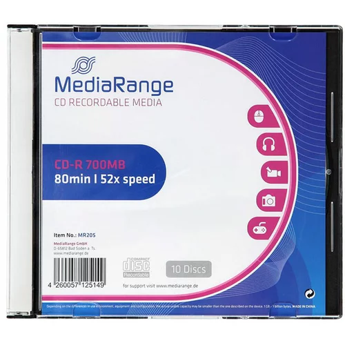 Mediarange CD-R medij 700 MB/80min 52x, v škatli, 10 kosov