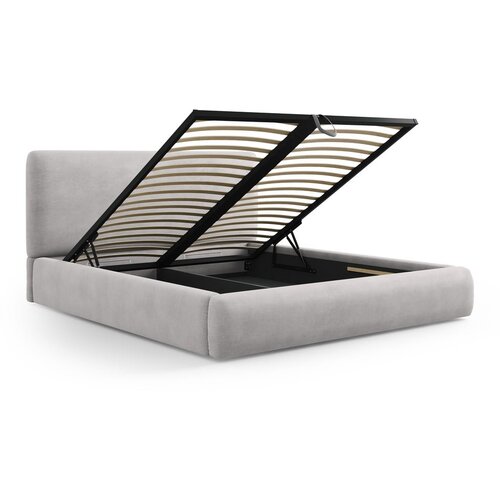 Cosmopolitan Design Svijetlo sivi tapecirani bračni krevet s prostorom za odlaganje s podnicom 160x200 cm Colonel &amp;ndash; Slike