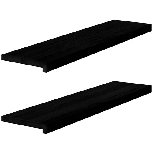 VidaXL Okenske police 2 kosa temno rjava 100x25x2 cm trdna hrastovina Slike