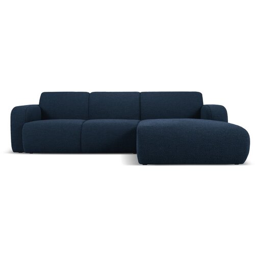 Micadoni Home Tamno plava kutna garnitura od boucl&amp;eacute; tkanine (s desnim kutom) Molino &amp;ndash; Slike