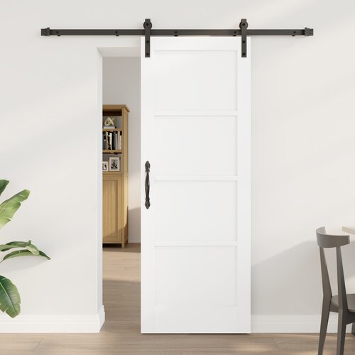VidaXL drsna vrata s kompletom opreme Bela 73.5x198.5 cm Trdi les Bor, notranja vrata &amp;#039;ORKDAL&amp;#039;Bela 73.5x198.5x4 cm Trdi les Bor Slike