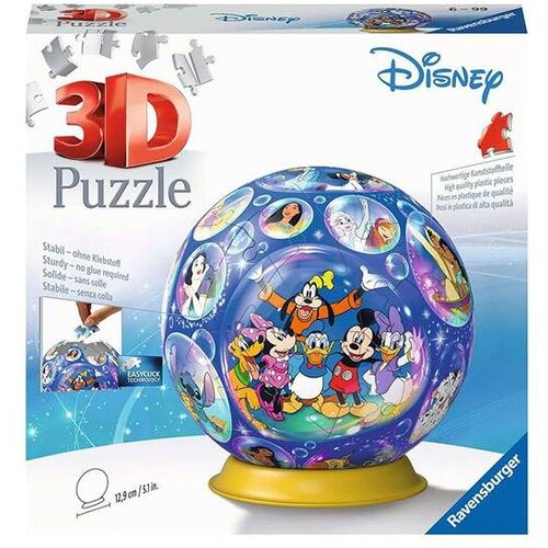 Ravensburger 3D puzzle &amp;ndash; Kugla sa Disney likovima -73 dela Slike