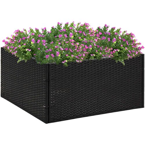  Vrtna sadilica crna 80 x 80 x 40 cm od poliratana Cene