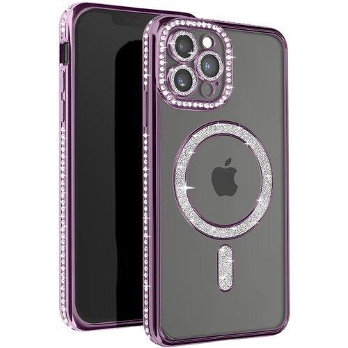 AVIZAR diamond case za iphone 13 pro max zaščita magsafe contour strass, vijolična, (5000011206) Cene