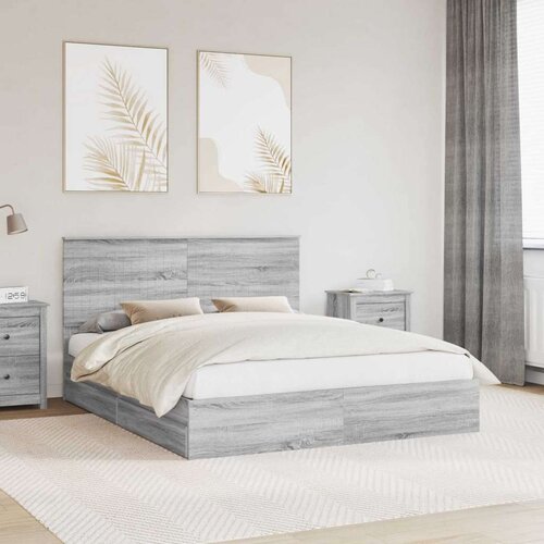  Krevet s od storage Siva Sonoma 160 x 200 cm Konstruirano drvo Cene