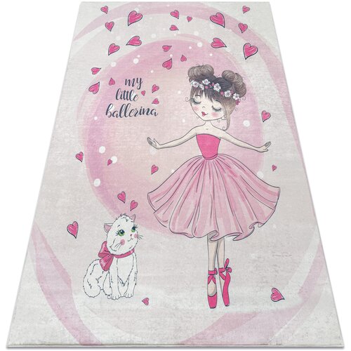 RugsX Preproge BAMBINO 2161 pralna preproga Ballerina, mačka za 160x220 cm Rožnata Cene
