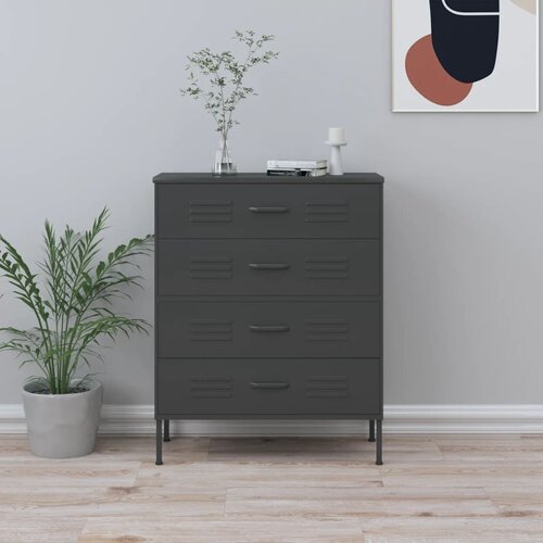  The Living Store Predalnik antracitna 80x35x101,5 cm jeklo - Predalnik, (21450350) Slike