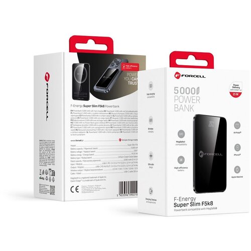 forcell f-energy F5K8 super slim powerbank kompatibilan sa magsafe PD3.0 QC4.0 15W 5000 mah crna Cene