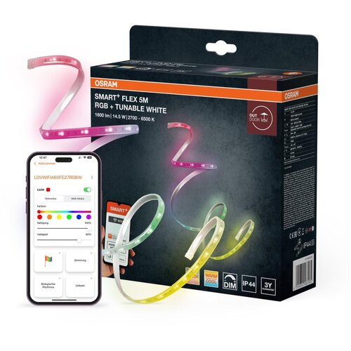 Osram LED RGB spolja&amp;scaron;nja traka sa prigu&amp;scaron;ivačem SMART+ FLEX FLEX 5m LED/14,5W/230V IP44 Wi-Fi Slike