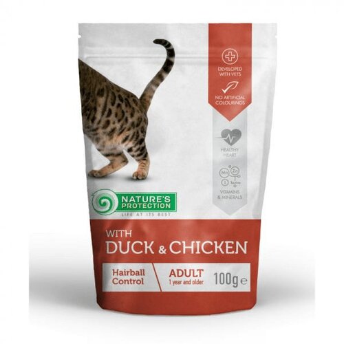 Natures Protection adult hairball control duck&chicken 2.2 kg Slike