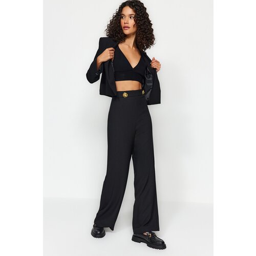 Trendyol Black Woven Trousers Slike