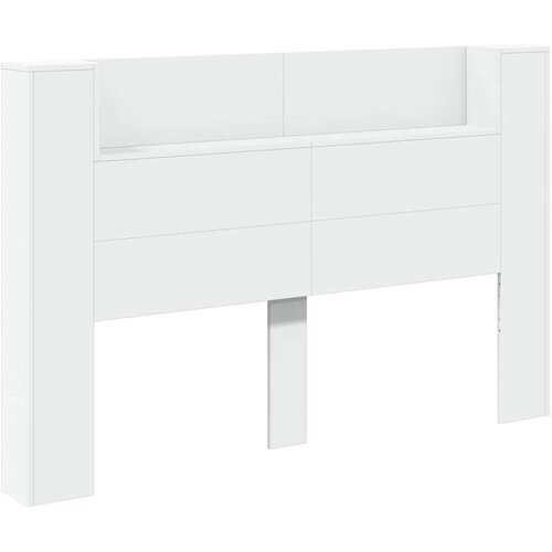  Krevetna ploča s LED-om s policom Bijelo 160 x 16 5 x 103 5 cm - Bijelo 160 cm Slike