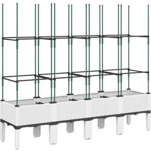  Vrtna sadilica s re&amp;scaron;etkom bijela 160 x 40 x 142 5 cm PP Slike