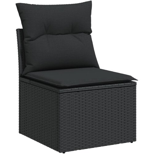  6-dijelni set vrtnih sofa s jastucima crni od poliratana Crna 59 x 62 x 69 cm Slike
