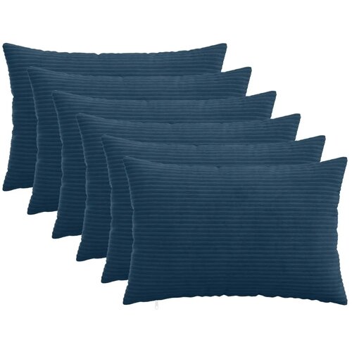  Presvlaka za jastuk 6 pcs HEERLEN Mornarsko plava 50 x 80 cm - Modra 50 x 80 cm 6 Cijene
