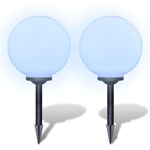 VidaXL vrtne solarne led okrogle lučke 30cm za osvetlitev poti 2kosa s konico Slike
