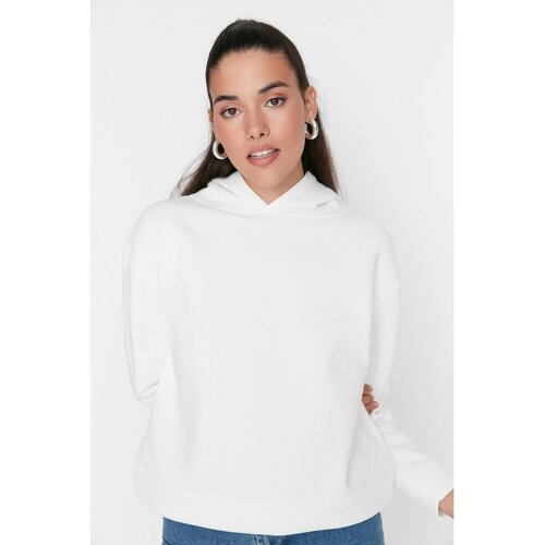 Trendyol White Basic Knitted Sweatshirt Slike