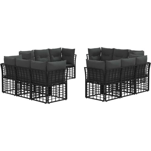  Set vanjskih sofa Crna Poliester - Crna bez stola Cijene
