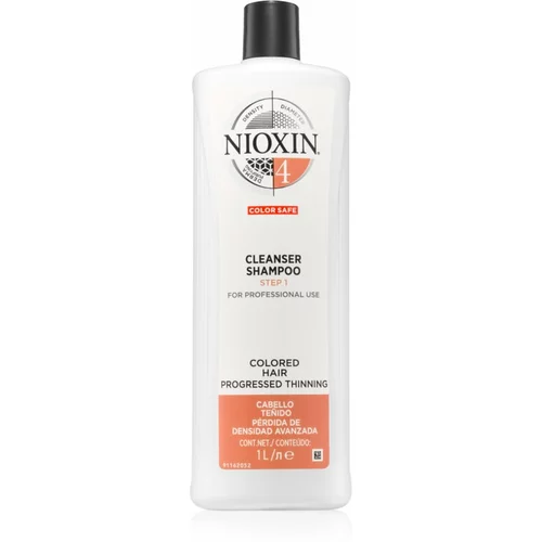 Nioxin System 4 Color Safe nežni šampon za barvane in poškodovane lase 1000 ml