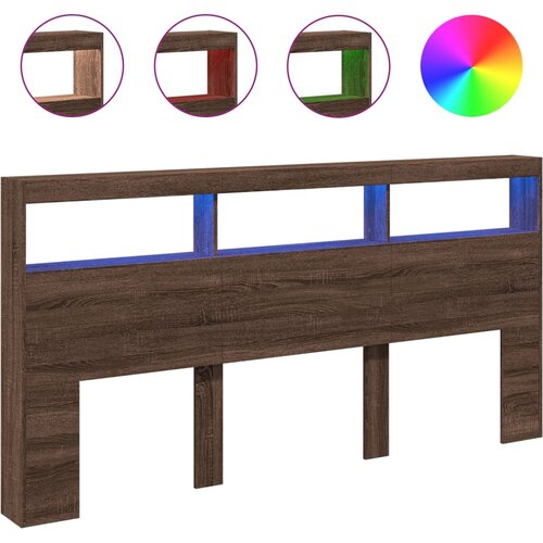 Maison Chic posteljno vzglavje - vzglavna omarica - nočna omarica led rjavi hrast 200x17x102 cm, (21706007) Cene