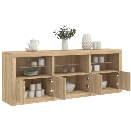  Komoda s LED svjetlima boja hrasta sonome 181,5x37x67 cm Cene