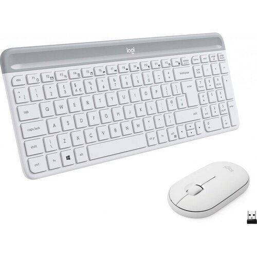 Logitech MK470 Keyboard Wireless RF QWERTY US International White Cene