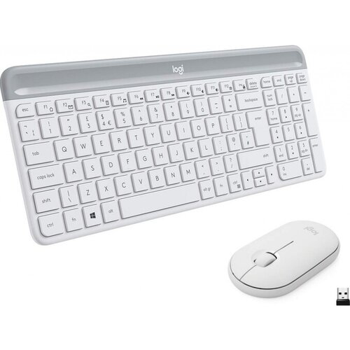 Logitech MK470 Slim Combo brezžična bela slovenska tipkovnica + miška Cene