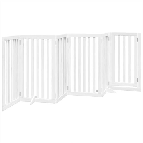  Vrata za pse s vrata&amp;scaron;cima 6 panela sklopiva 300 cm drvo topole Bijela 50 x 90 x 2 cm Slike