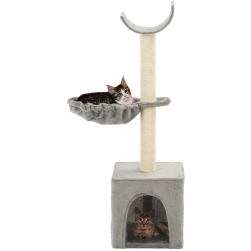  Penjalica za mačke sa stupovima za grebanje od sisala 105 cm siva