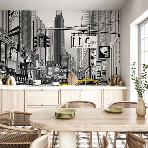  Foto tapeta - Comic book city - New York street in pop art style 300x210 Vodootporna Cijene