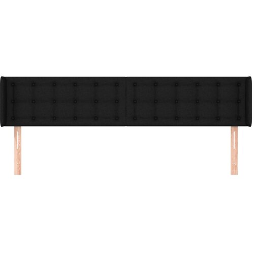  Uzglavlje s u&amp;scaron;ima crno 183x16x78/88 cm od tkanine Slike