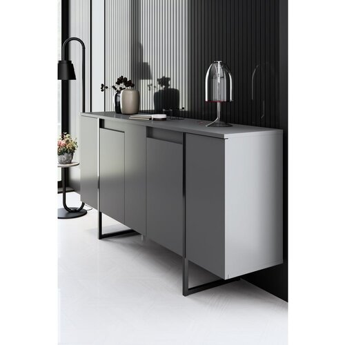Kalune Design Luxe Komoda, Sivo-Crna Slike